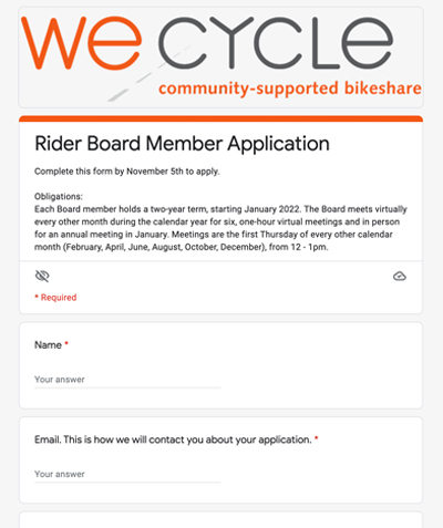 WE-cycle board application