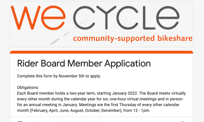 We-cycle board application